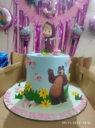 Fun Masha N Bear Theme Cake