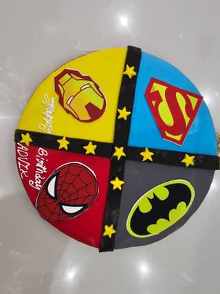 Superheroes United Theme Cake