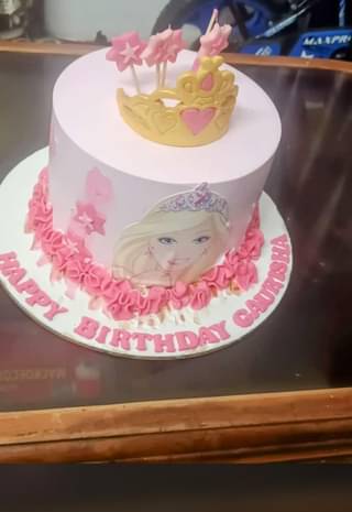 Iconic Barbie Pink Cream N Fondant Cake