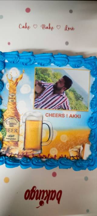 Beers And Cheers Photo Cream Cake