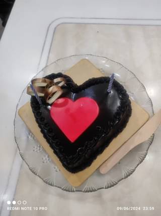 Heart on Heart Chocolate Truffle Cake