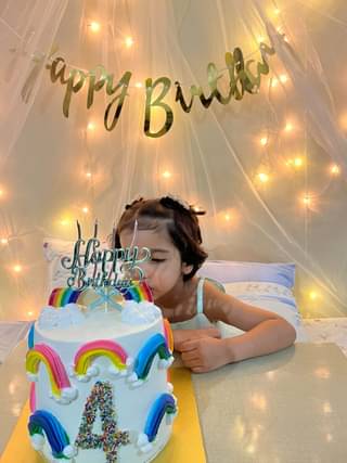 Cheerful Rainbow Semi Fondant Cake