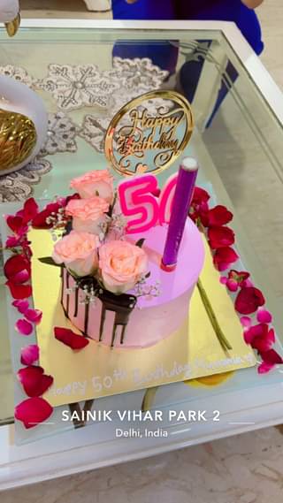 Enchanting Pink Rose Cake