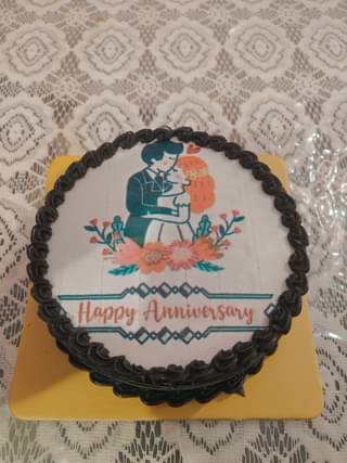 Couple Anniversary Photo Cake