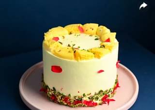 Rose Petals N Pistachio Rasmalai Cake