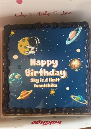 Happy Birthday Space Theme Cake