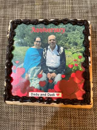 Anniversary Photo Cake Square Shape