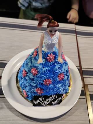 Barbie Doll Cream Cake