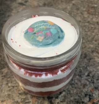 Personalised Red Velvet Jar Cakes