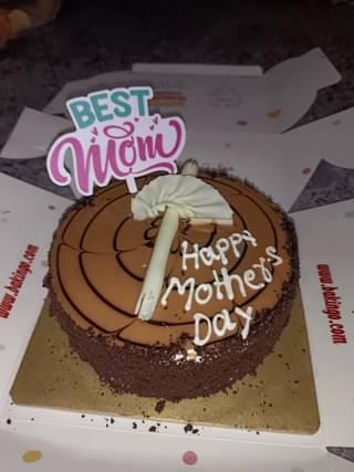 Butterscotch Cherry Topped Cake With Mom Topper