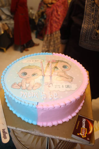 Pink N Blue Baby Shower Theme Cake