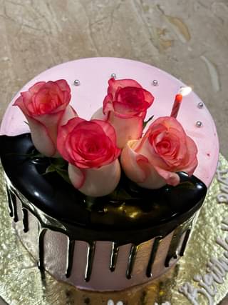 Enchanting Pink Rose Cake