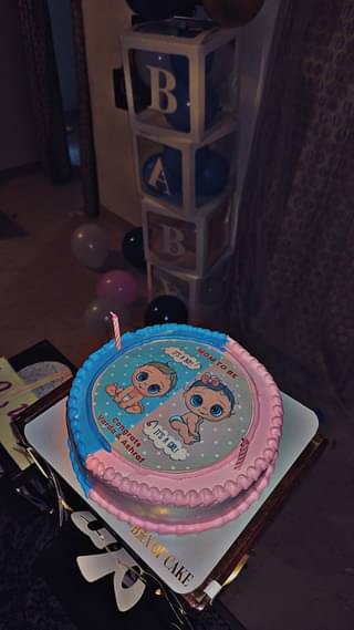 Pink N Blue Baby Shower Theme Cake