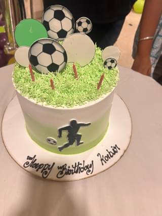 Soccer Theme Cream Cake