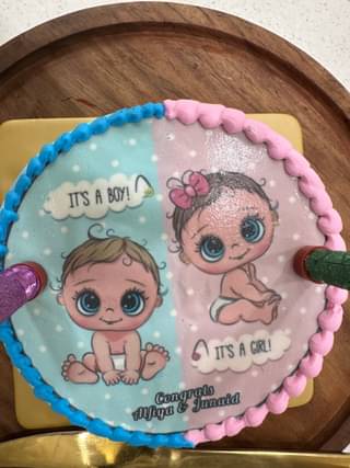 Pink N Blue Baby Shower Theme Cake