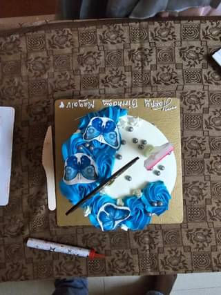 Beautiful Butterfly Theme Cream Cake