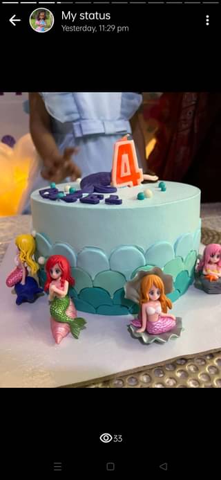 Stunning Mermaid Theme Cream Cake