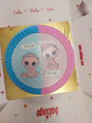 Pink N Blue Baby Shower Theme Cake