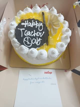 Teacher Day Pineapple Cream Cake