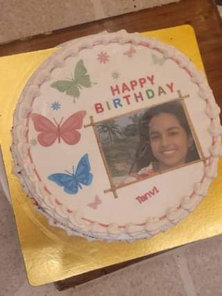 Colourful Butterfly Photo Cake