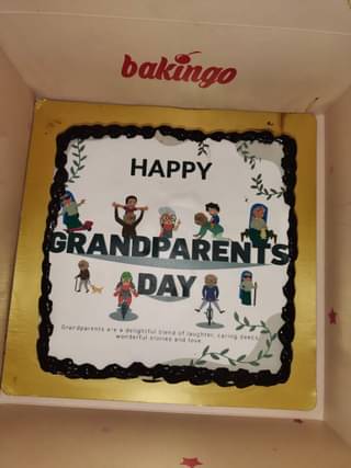 Happy Grandparents Photo Cake