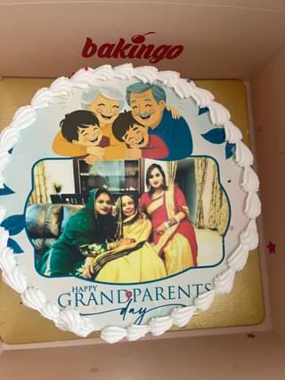 Happy Grandparents Photo Cake