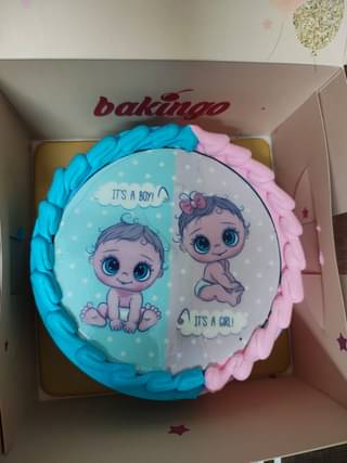 Pink N Blue Baby Shower Theme Cake