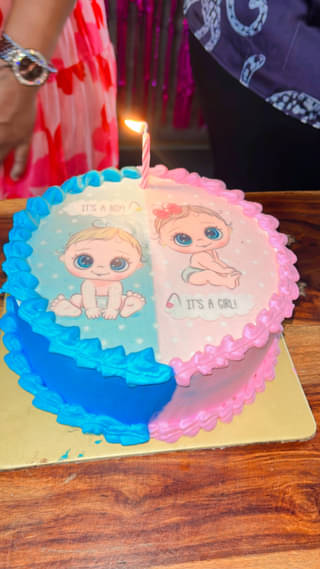 Pink N Blue Baby Shower Theme Cake