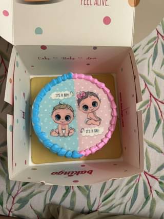 Pink N Blue Baby Shower Theme Cake