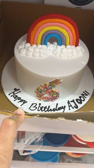 Cheerful Rainbow Semi Fondant Cake