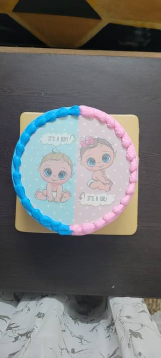 Pink N Blue Baby Shower Theme Cake