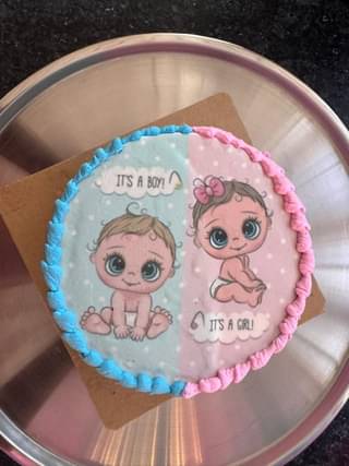 Pink N Blue Baby Shower Theme Cake