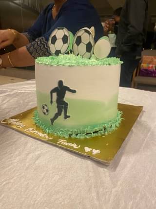 Soccer Theme Cream Cake