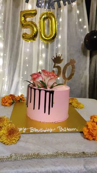 Enchanting Pink Rose Cake