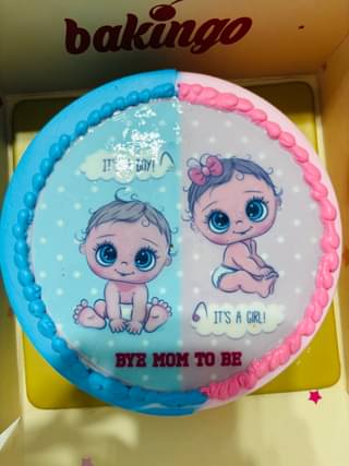 Pink N Blue Baby Shower Theme Cake