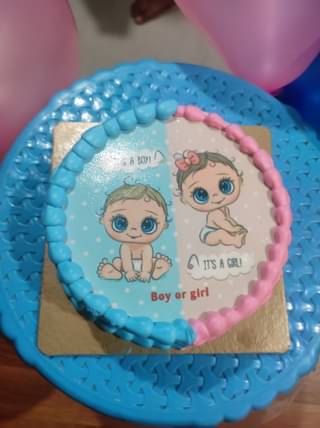 Pink N Blue Baby Shower Theme Cake