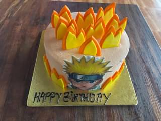 Flaming Naruto Cake