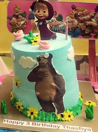 Fun Masha N Bear Theme Cake