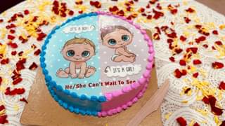 Pink N Blue Baby Shower Theme Cake