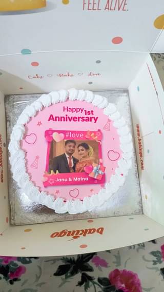 Creamy Photo Anniversary Cake