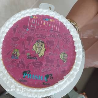 Circular and Pink Personalized Birthday Cake