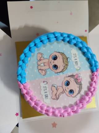 Pink N Blue Baby Shower Theme Cake