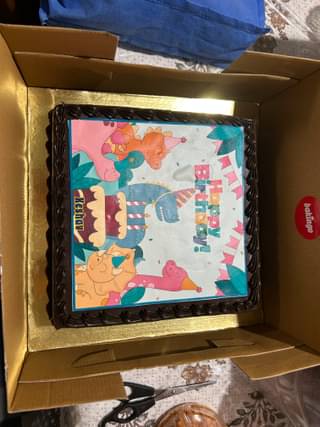 Square Dino Fun Birthday Cake