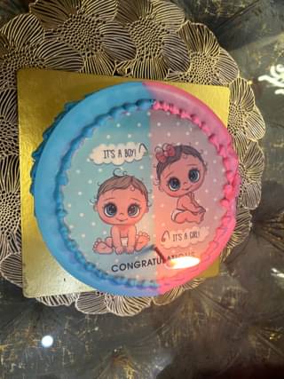 Pink N Blue Baby Shower Theme Cake