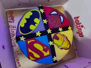 Superheroes United Theme Cake