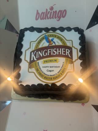 Trendy Kingfisher Photo Cake