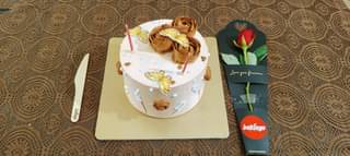 Rose N Butterfly Designer Cream Cake