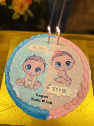 Pink N Blue Baby Shower Theme Cake