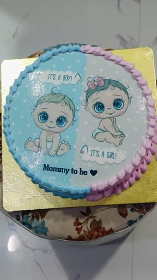 Pink N Blue Baby Shower Theme Cake