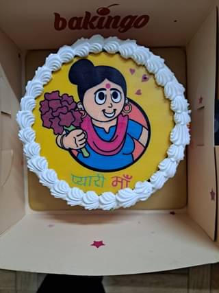 Vibrant Poster Cake for Pyaari Maa